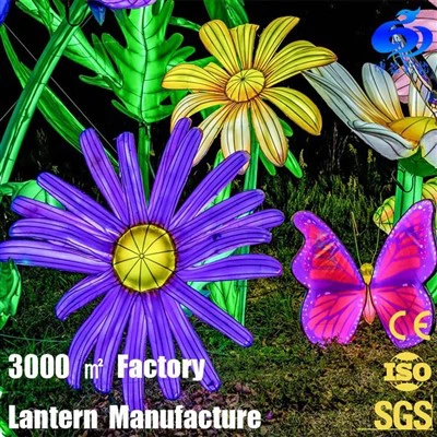 Zewnętrzna wodoodporna latarnia z chińskimi kwiatami